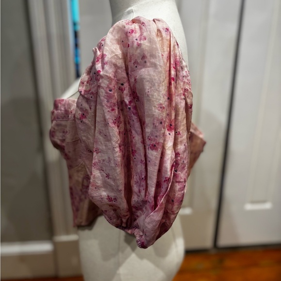 Bardot Pink Floral Puff Sleeve Blouse - Picture 4 of 8